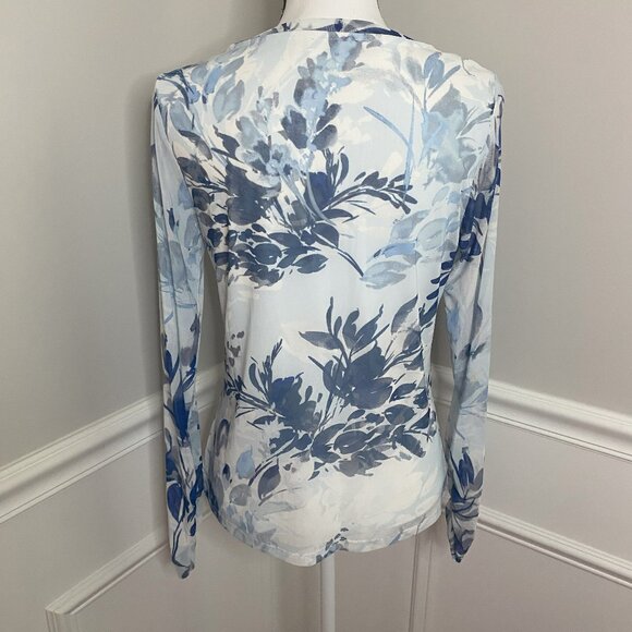 Calvin Klein Boho Hippie Sheer Floral Tee size Medium - Picture 5 of 6